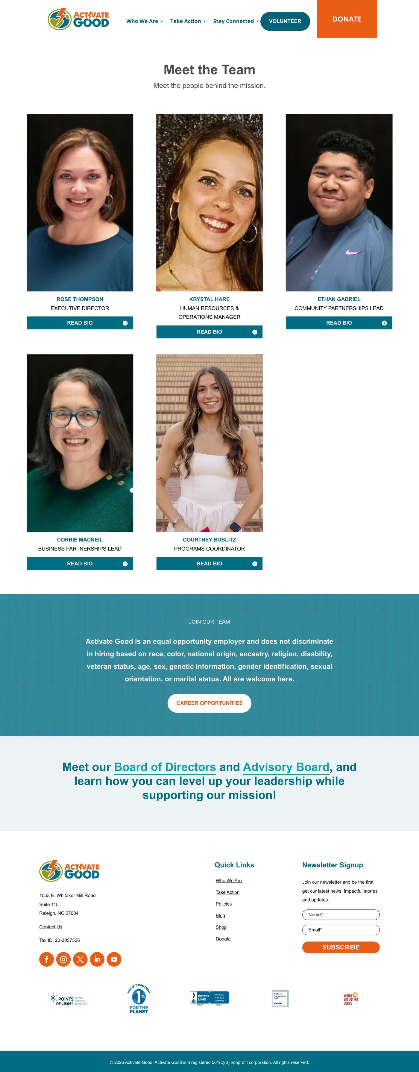 Full Activate Good page design on desktop