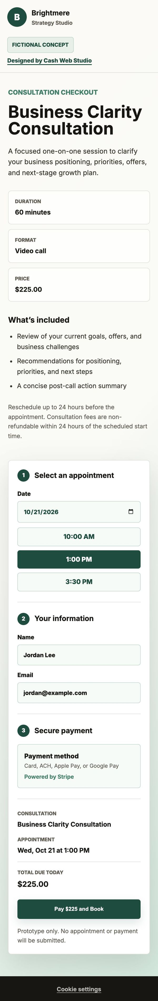 Consultation Checkout: Details added page on mobile
